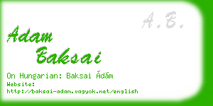 adam baksai business card