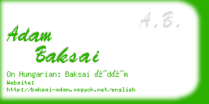 adam baksai business card